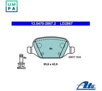 BRAKE PAD SET DISC BRAKE 13.0470-2867.2 FOR ALFA ROMEO FIAT LANCIA 2.0L 4cyl 156