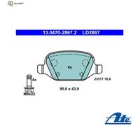 Brake pads 13.0470-2867.2 ATE for ALFA ROMEO LANCIA FIAT