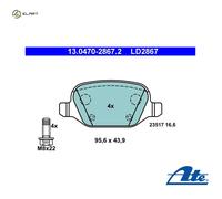 ATE 13.0470-2867.2 Brake pad set