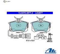 Brake pads 13.0470-2877.2 ATE for VW SEAT