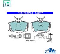Brake pads 13.0470-2877.2 ATE for VW SEAT