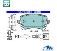 ATE Brake Pad Set 13.0470-2882.2 – Disc Brake – Fits VW Transporter/Caravelle Mk V (T5)