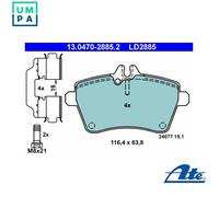 BRAKE PAD SET DISC BRAKE 13.0470-2885.2 FOR MERCEDES-BENZ OM 640.942 2.0L 4cyl