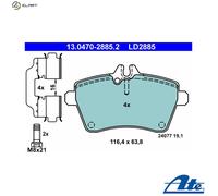 Brake pads 13.0470-2885.2 ATE for MERCEDES-BENZ A-CLASS
