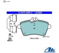 ATE Brake Pads 13.0470-2885.2 for Mercedes-Benz A-Class (W169)