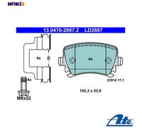 Brake pads 13.0470-2887.2 ATE for VW AUDI SEAT SKODA
