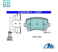 BRAKE PAD SET DISC BRAKE 13.0470-2887.2 FOR SKODA OCTAVIA/III/Combi VW CC 1.0L