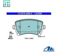 Brake pads 13.0470-2888.2 ATE for AUDI A6 C6 A6 C6 Avant A6 Allroad C6
