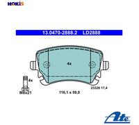 Brake pads 13.0470-2888.2 ATE for AUDI A6 C6 A6 C6 Avant A6 Allroad C6