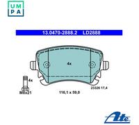 BRAKE PAD SET DISC BRAKE 13.0470-2888.2 FOR AUDI A4/S4/Convertible A6/S6 2.0L A6