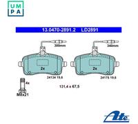 ATE 13.0470-2891.2 Brake pad set