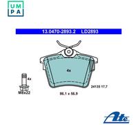 Brake pads 13.0470-2893.2 ATE for CITROËN PEUGEOT