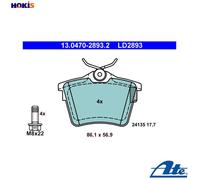 Brake pads 13.0470-2893.2 ATE for CITROËN PEUGEOT