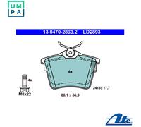 Brake pads 13.0470-2893.2 ATE for CITROËN PEUGEOT