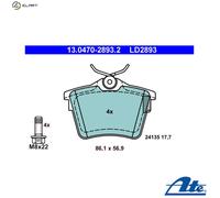 Brake pads 13.0470-2893.2 ATE for CITROËN PEUGEOT