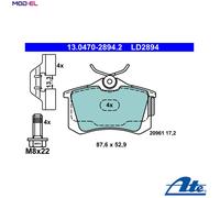 Brake pads 13.0470-2894.2 ATE for SEAT VW AUDI SKODA