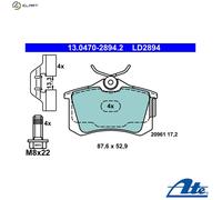 Brake pads 13.0470-2894.2 ATE for SEAT VW AUDI SKODA