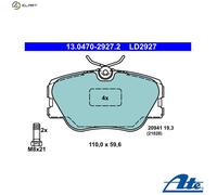 Brake pads 13.0470-2927.2 ATE for MERCEDES-BENZ 190 124 Saloon E-CLASS 124 Coupe