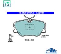 Brake pads 13.0470-2927.2 ATE for MERCEDES-BENZ 190 124 Saloon E-CLASS 124 Coupe