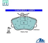 ATE 13.0470-2975.2 Brake pad set