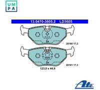 Brake pads 13.0470-3605.2 ATE for BMW SAAB ROVER MG
