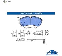 ATE 13.0470-3704.2 Brake pad set