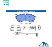 ATE 13.0470-3704.2 Brake pad set