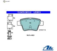 Brake pads 13.0470-3813.2 ATE for PEUGEOT CITROËN