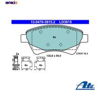 BRAKE PAD SET DISC BRAKE 13.0470-3815.2 FOR RENAULT SCENIC/GRAND/II MEGANE/Van