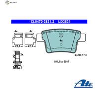 Brake pads 13.0470-3831.2 ATE for FORD JAGUAR