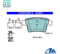Brake pads 13.0470-3831.2 ATE for FORD JAGUAR