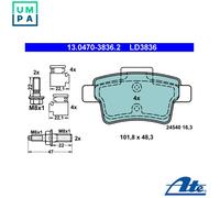 ATE Disc Brake Pad Set 13.0470-3836.2 for Citroën C4 Picasso I / Grand Picasso I