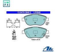 Brake pads 13.0470-3840.2 ATE for OPEL FIAT
