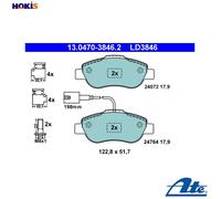 ATE 13.0470-3846.2 Brake pad set