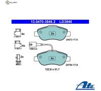 ATE Brake Pad Set 13.0470-3846.2 - Disc Brake - for FIAT 500, Panda & Ford KA