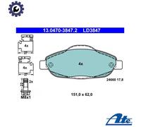 BRAKE PAD SET DISC BRAKE 13.0470-3847.2 FOR PEUGEOT 3008/Van/MPV 308/SW/CC 1.2L