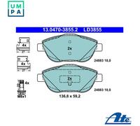 ATE Brake Pads 13.0470-3855.2 - Disc Brake - Fits Citroen, Peugeot, Opel, Vauxhall
