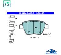 BRAKE PAD SET DISC BRAKE 13.0470-3858.2 FOR VW GOLF/VI BORA/IV JETTA/CLASICO