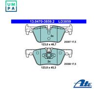 Brake pads 13.0470-3859.2 ATE for BMW 1 Sports Hatch 3 4 Coupe 3 Gran Turismo