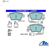 Fits ATE 13.0470-3861.2 Brake Pad Set, disc brake UK Stock
