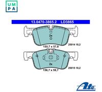 Brake pads 13.0470-3865.2 ATE for BMW 1 Sports Hatch 2 Coupe 2 Convertible
