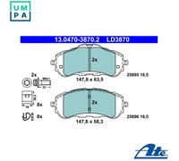 ATE 13.0470-3870.2 Brake pad set