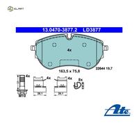 ATE 13.0470-3877.2 Brake pad set