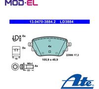BRAKE PAD SET DISC BRAKE 13.0470-3884.2 FOR MERCEDES-BENZ A-CLASS B-CLASS GLB