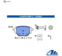 Brake pads 13.0470-3891.2 ATE for PEUGEOT OPEL CITROËN