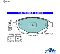 ATE 13.0470-3966.2 Brake pad set