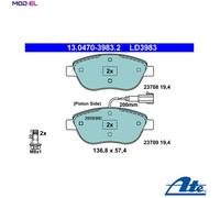 BRAKE PAD SET DISC BRAKE 13.0470-3983.2 FOR FIAT BRAVO/Van/II STILO/VAN/Multi