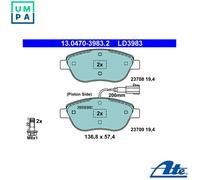 BRAKE PAD SET DISC BRAKE 13.0470-3983.2 FOR FIAT BRAVO/Van/II STILO/VAN/Multi