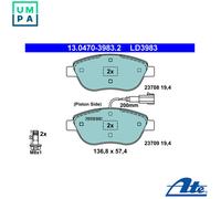 BRAKE PAD SET DISC BRAKE 13.0470-3983.2 FOR FIAT BRAVO/Van/II STILO/VAN/Multi