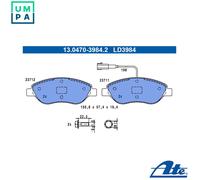 Brake pads 13.0470-3984.2 ATE for FIAT ALFA ROMEO LANCIA